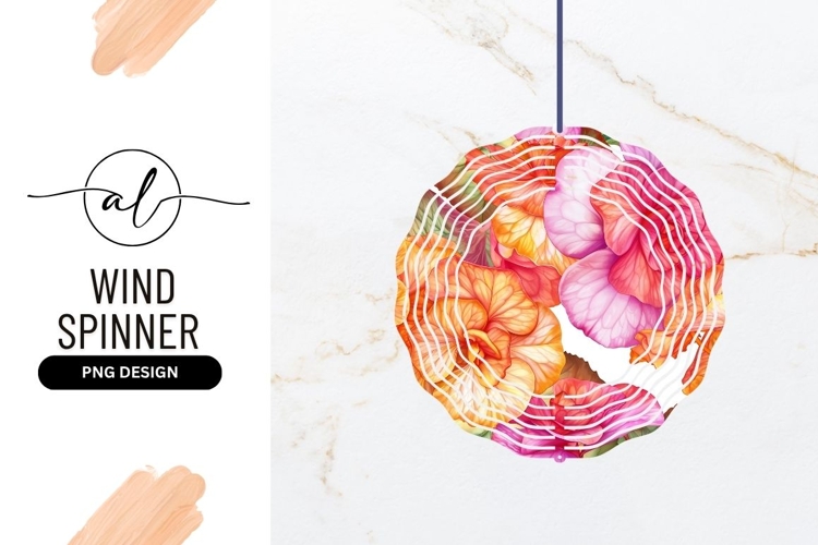 Begonia Flowers Arrangement Wind Spinner Round Png