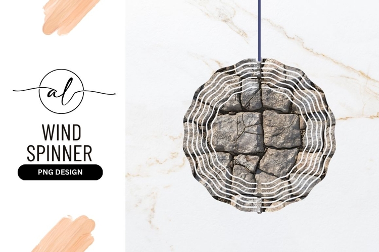Stone Wall Round Design Wind Spinner Png