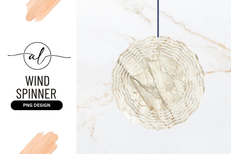Cream Marble Texture Wind Spinner Round Png