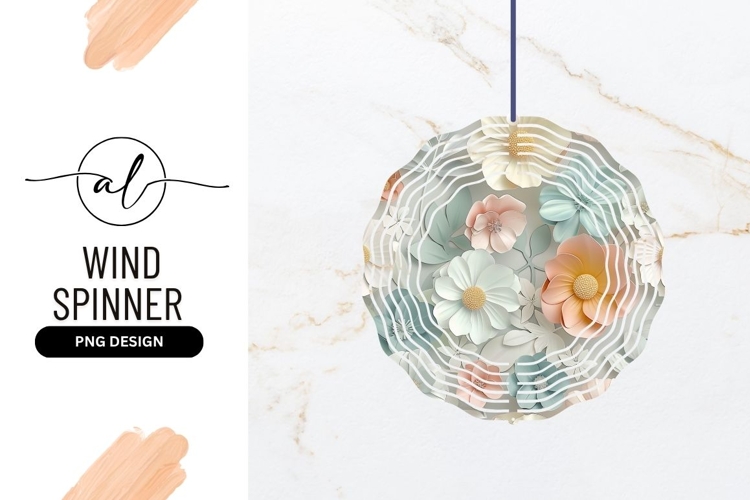 Elegant Pastel Paper Flower Arrangement Round Wind Spinner