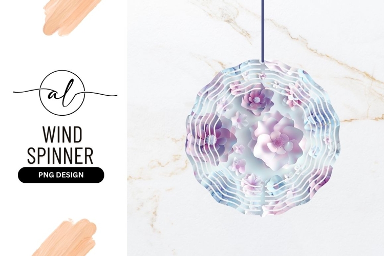 Pastel Paper Flower Circle Round Wind Spinner