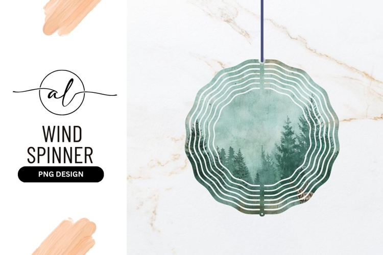Round Wind Spinner With Forest And Deer