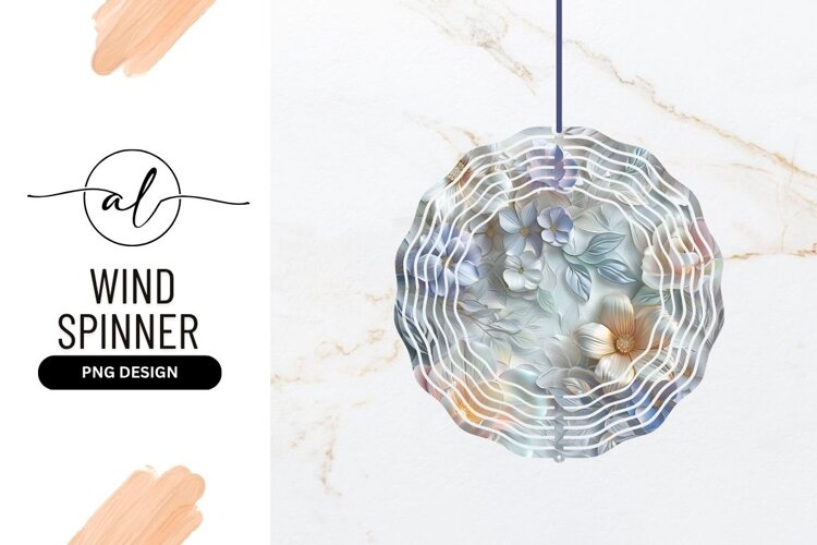 Round Floral Arrangement Wind Spinner Design example image 1