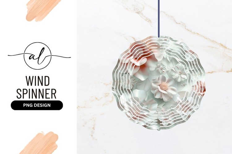 Soft Floral Design Round Wind Spinner Png