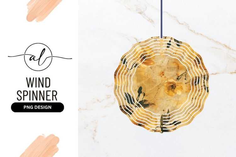 Floral Round Wind Spinner Png Design