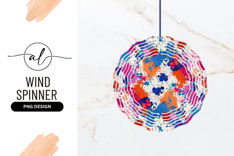 Vibrant Colorful Splatter Paint Wind Spinner Round