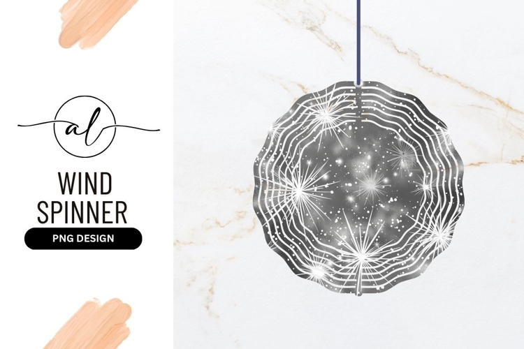 Silver Sparkly Wind Spinner Round Png