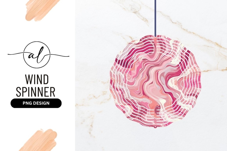 Pink Marble Wind Spinner Round Png Image