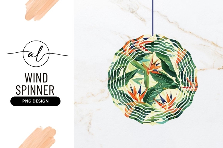 Bird Of Paradise Flowers And Leaves Wind Spinner