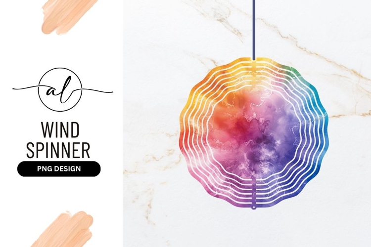 Colorful Watercolor Texture Wind Spinner Round Png