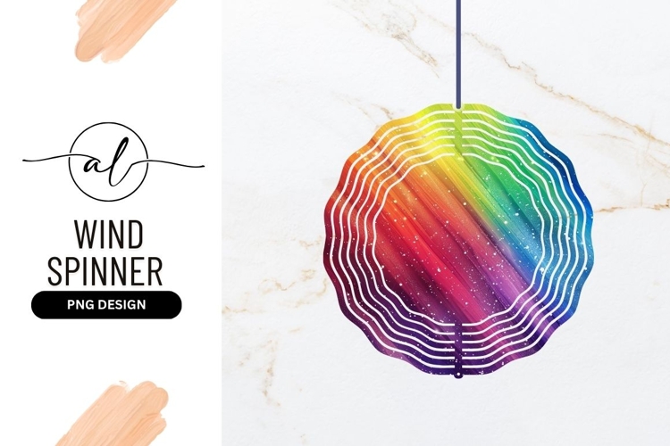 Rainbow Colored Wind Spinner Round Png
