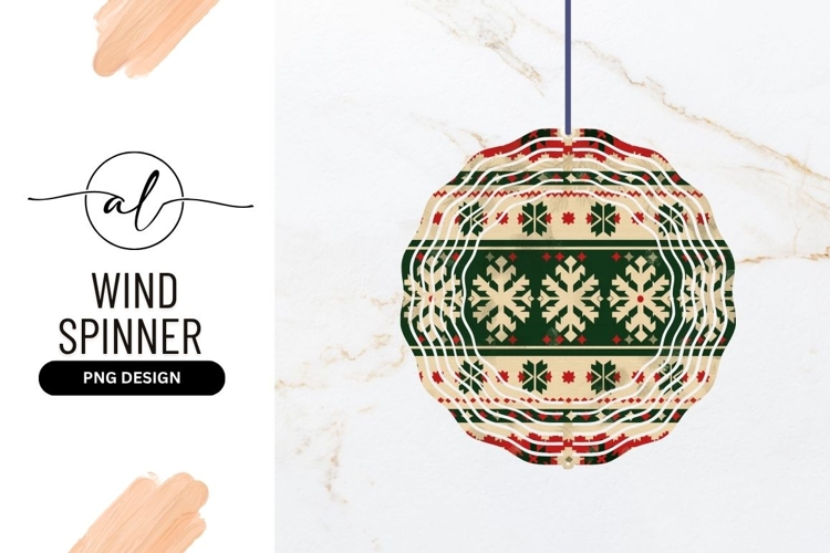 Holiday Patterned Wind Spinner Round Png