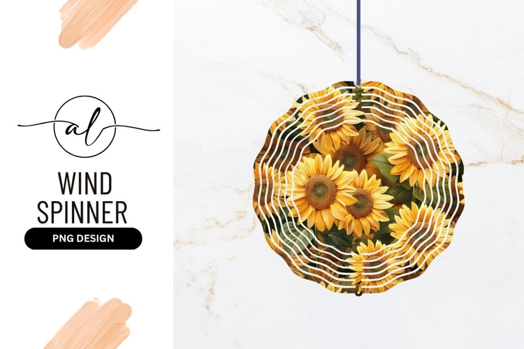 Wind Spinner Round Png With Yellow Sunflowers