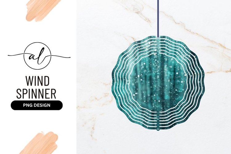 Teal Abstract Bokeh Backdrop Wind Spinner Round