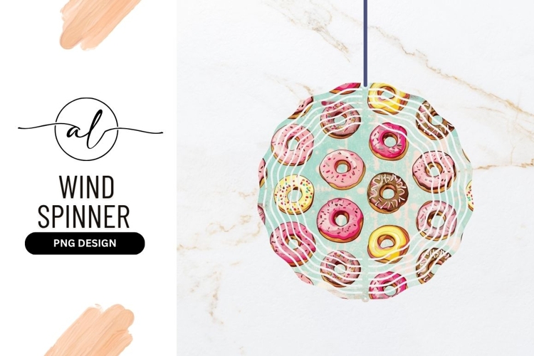 Colorful Donut Pattern on Blue Background