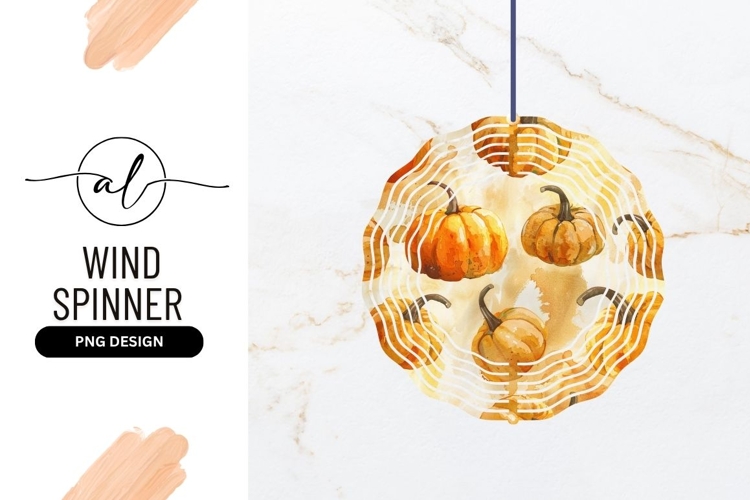 Watercolor Pumpkins Pattern on a Light Yellow and Brown