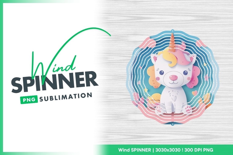 Unicorn Wind Spinner Round Png Design