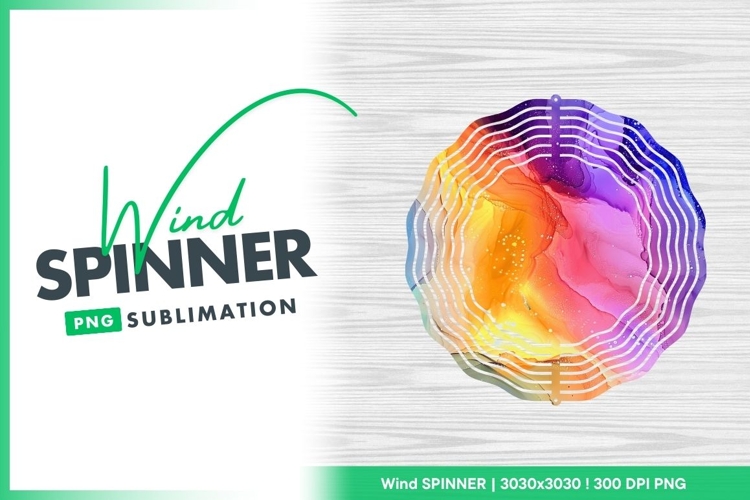 Abstract colorful alcohol ink texture wind spinner