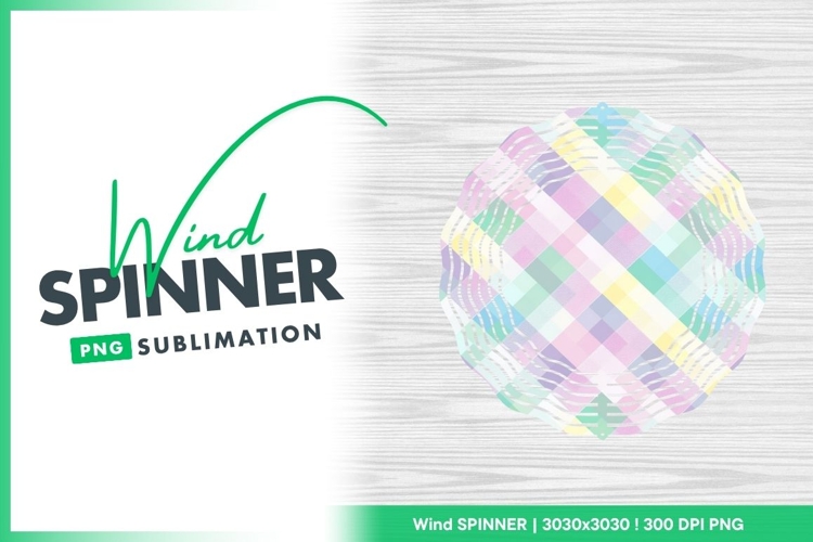 Pastel Plaid Wind Spinner Round Png Design