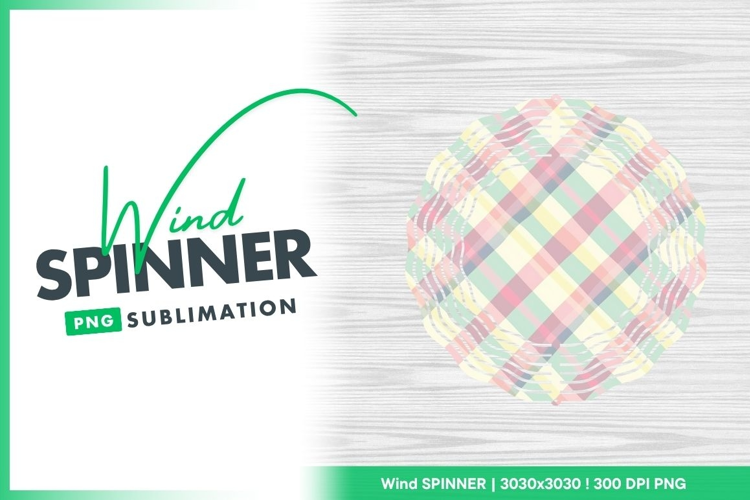 Plaid Pattern and Text Wind Spinner Round Png Design