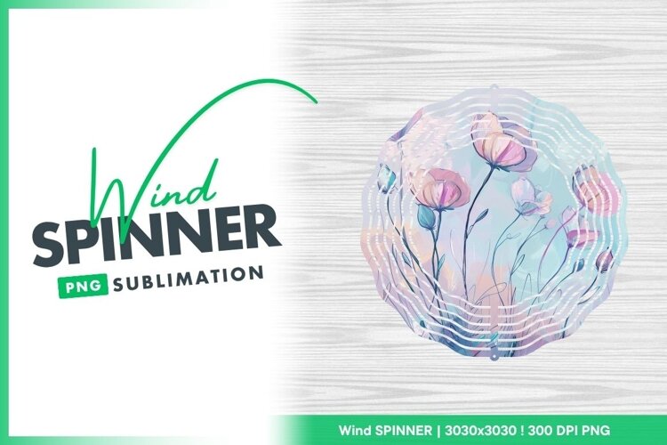 Floral Wind Spinner Png Design example image 1