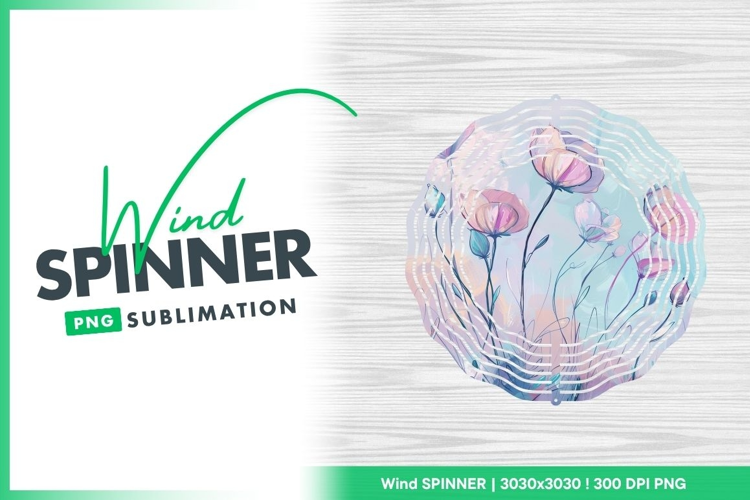 Floral Wind Spinner Png Design