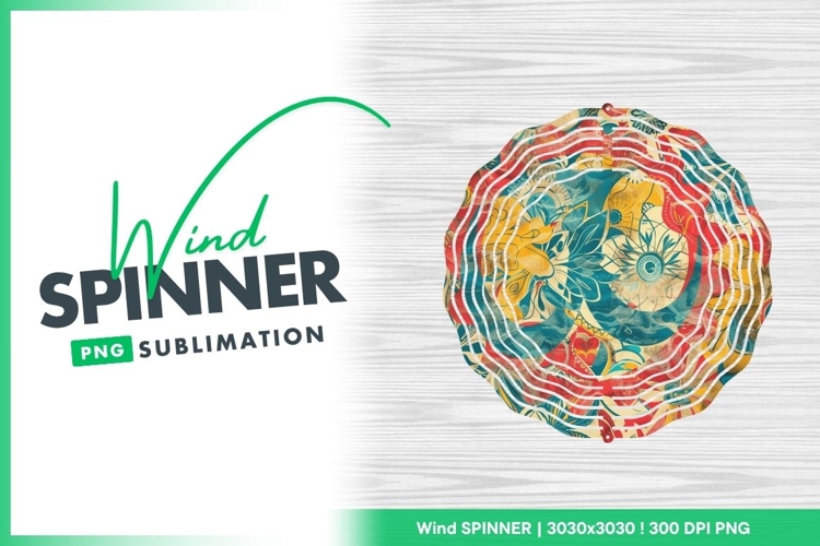 Colorful Wind Spinner Round Png Design
