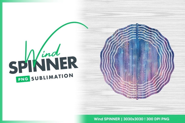 Galaxy Pattern and White Wind Spinner Round Png Design