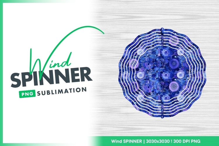 Blue and Purple Wind Spinner Round Png Design