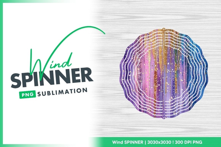 Purple Blue and Gold Wind Spinner Round Png Design