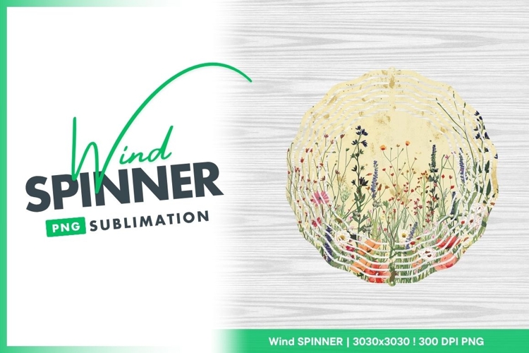 Wind Spinner Round Png with Floral Design