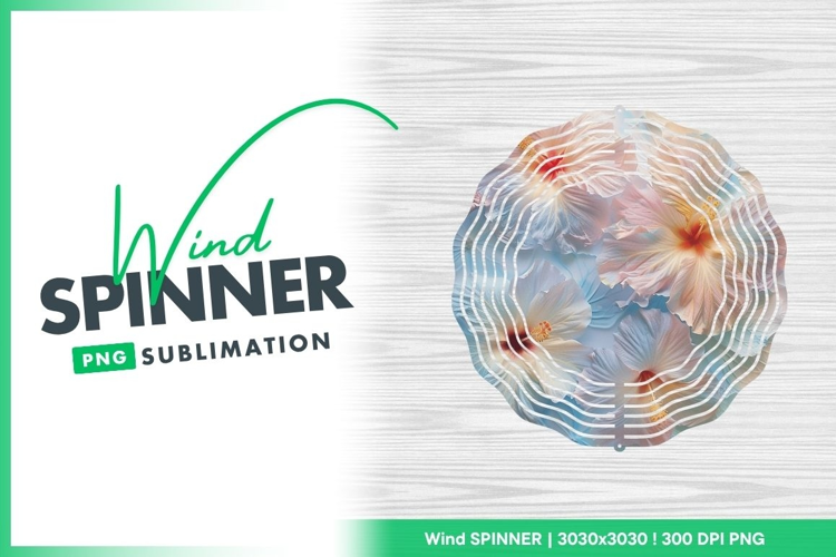 Pale Hibiscus Flowers Wind Spinner Round Png