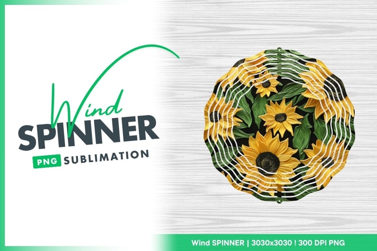 Yellow Sunflowers And Green Leaves Wind Spinner Round Png