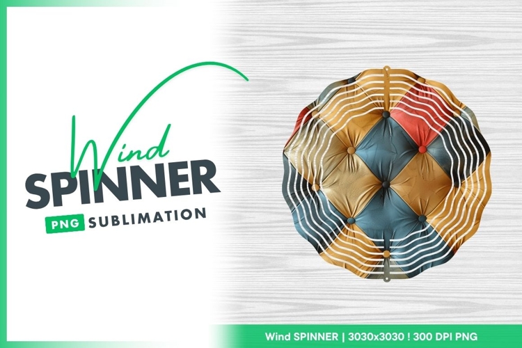 Colorful Buttoned Leather Pattern Wind Spinner Round Png