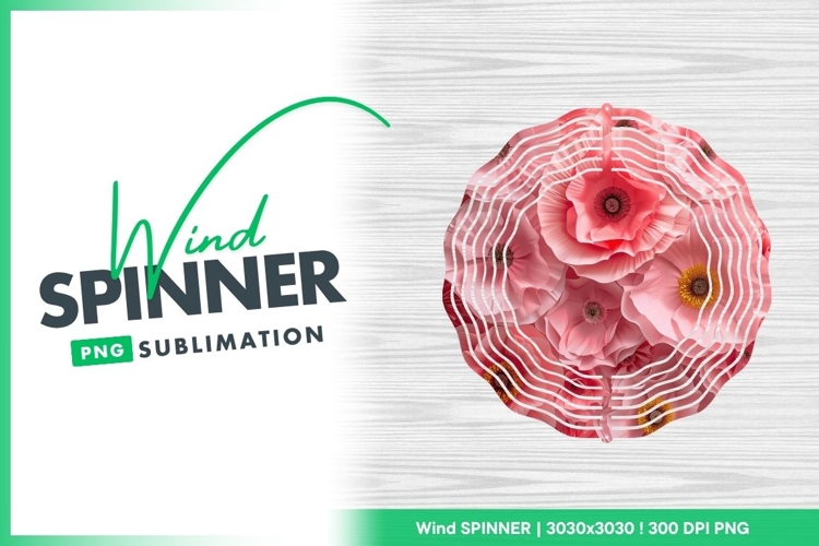 Pink Poppies Wind Spinner Round Png