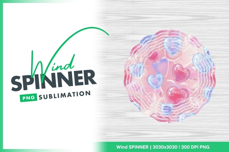 Transparent Heart Shapes in Pink and Blue Wind Spinner