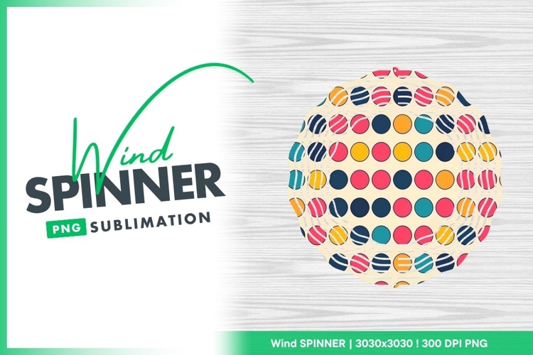 Colorful Round Polka Dot Pattern on Cream Wind Spinner
