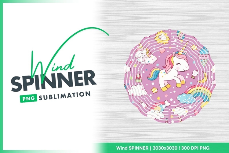 Whimsical Unicorns Rainbows Clouds Stars Wind Spinner