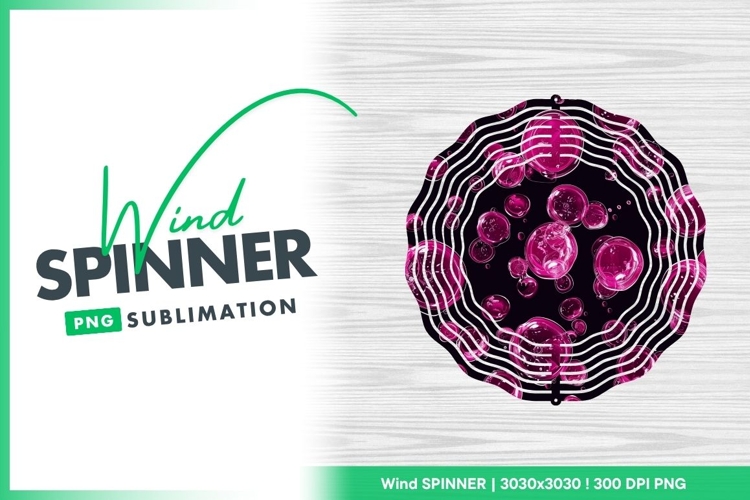 Pink Transparent Bubbles Floating Against a Wind Spinner