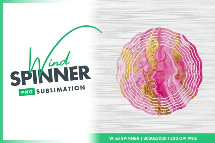 Abstract Pink and Gold Fluid Art Texture Wind Spinner