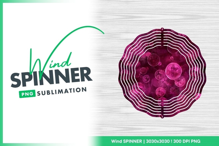 Abstract Purple Bubbles and Swirls Background Wind Spinner