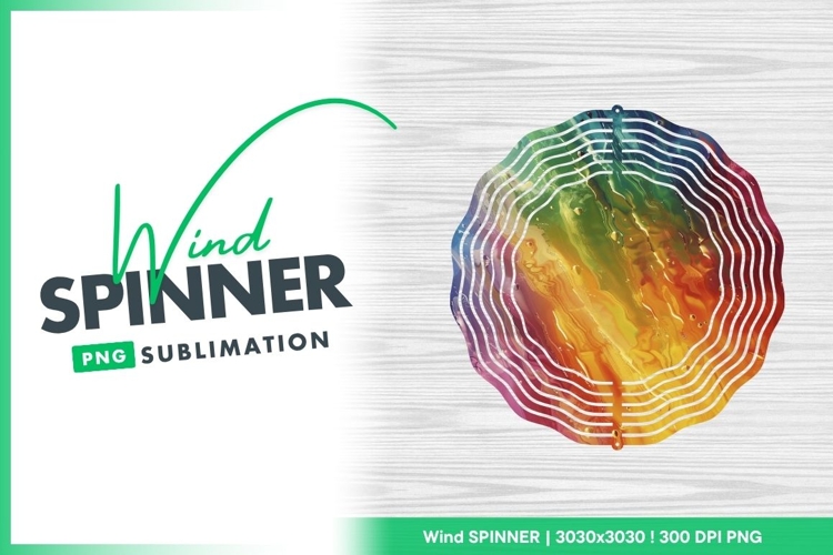 Abstract Rainbow Color Swirls with Water Wind Spinner