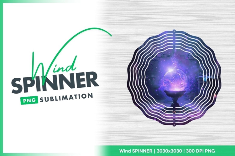 Glowing Crystal Ball in a Stone Chamber with Wind Spinner
