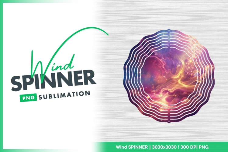 Abstract Swirling Nebula with Glowing Light Wind Spinner