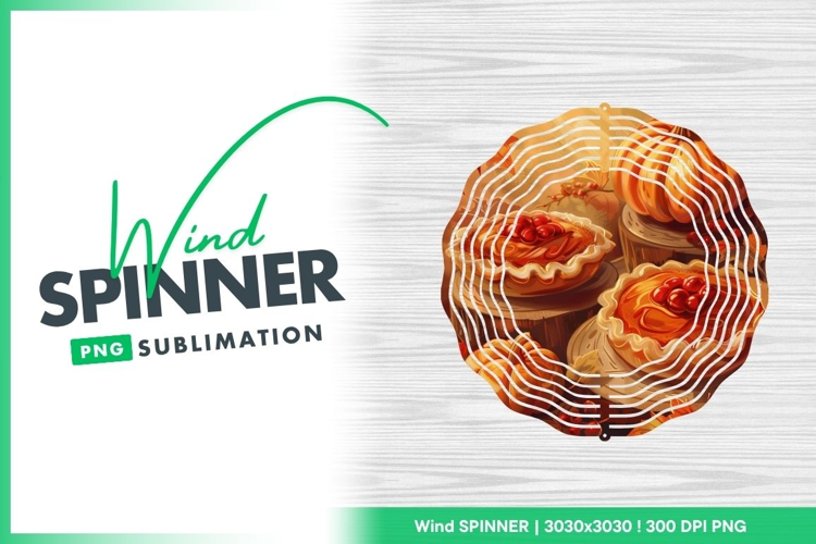 Autumnal Pumpkin Pies and Pumpkins with Red Wind Spinner