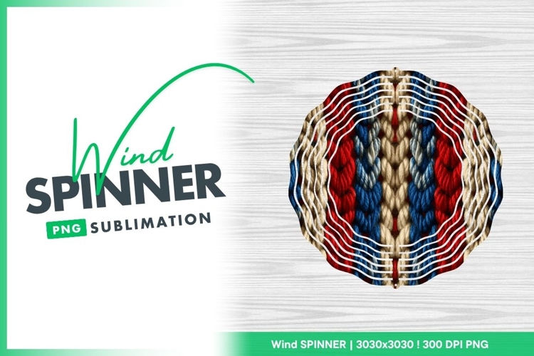 Knitted Texture Pattern in Red White and Wind Spinner