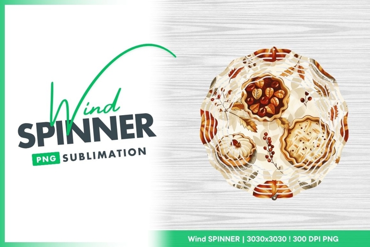 Autumnal Pies Pumpkins and Leaves Pattern Wind Spinner