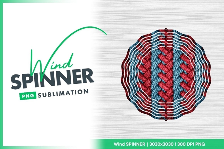Braided Knit Texture in Red and Teal Blue Wind Spinner