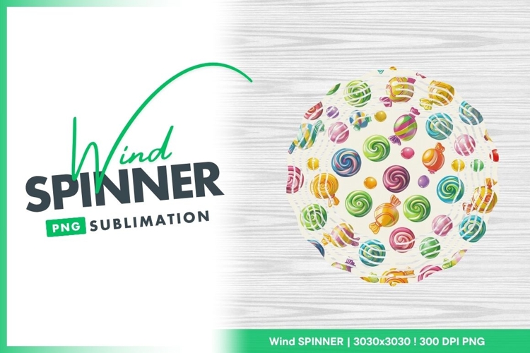 Colorful Candy and Swirl Lollipops Pattern on Wind Spinner