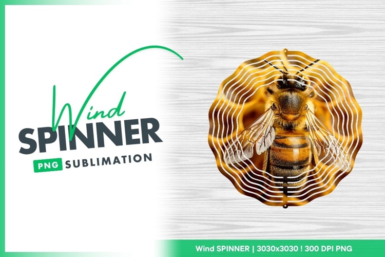 Close up of a Honeybee on Honeycomb with Wind Spinner